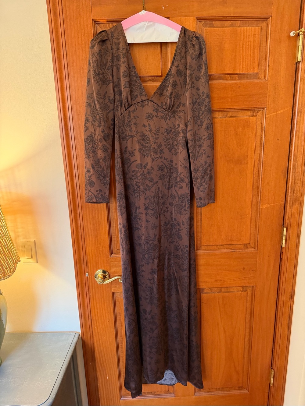 WeWoreWhat Brown Floral V-Neck Maxi Dress